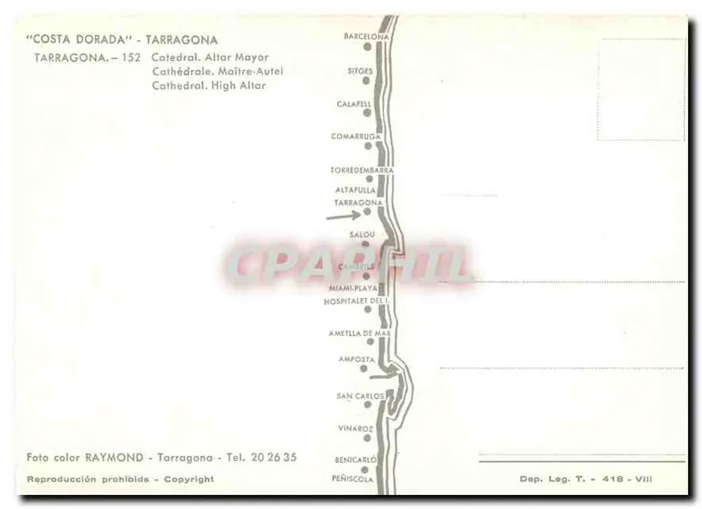तारागोना - कैथेड्रल। मास्टर एल्टर — रेमंड, तारागोना द्वारा रंगीन फोटो - पीछे