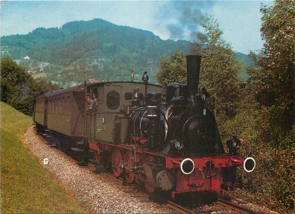 लोक 28 सीएन 2, बीज. 1900 — स्वेग के डैम्प्फजुग अचर्टलबाहन — 75 वर्ष नेबेनबाहन बाड़ क्रोजिंगेन - स्टॉफेन - सुल्जबर्ब — फोटो-काहामर, वर्लग उ. वर्लग, दिसंबर 1969 - आगे