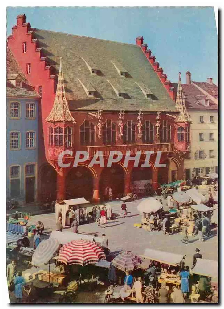 Mercato di Freiburg im Breisgau — Palazzo Comunale — editore Verlag Karl Alber, n° 1702 - Recto