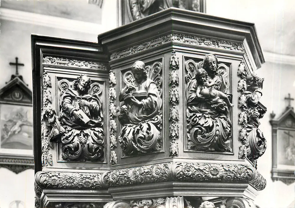 Igreja de LAUTENBACH (Haut-Rhin) — A cadeira, detalhes (1717) — Edição Photomaag, N° 1004 - Frente