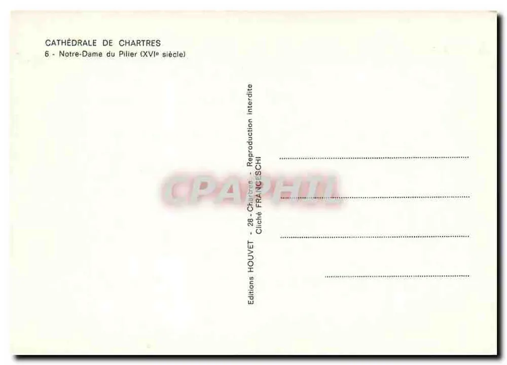Cathédrale de Chartres — Notre-Dame du Pilier (XVIe siècle) — Éditions HOUVET - Verso