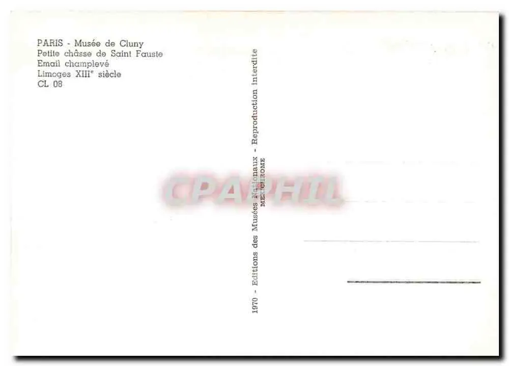 Petite châsse de Saint Fauste — Email champlevé XIIIe siècle — Éditions des Musées Nationaux CL 08 - Verso