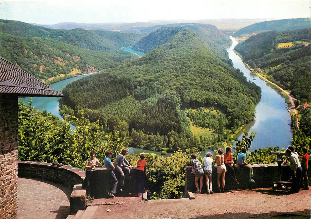 Aussicht auf die Saarschleife — Aussichtspunkt CLOEF bei Orscholz / Saar — Postkartverlag PIERSON, Saarbrücken - Vorderseite