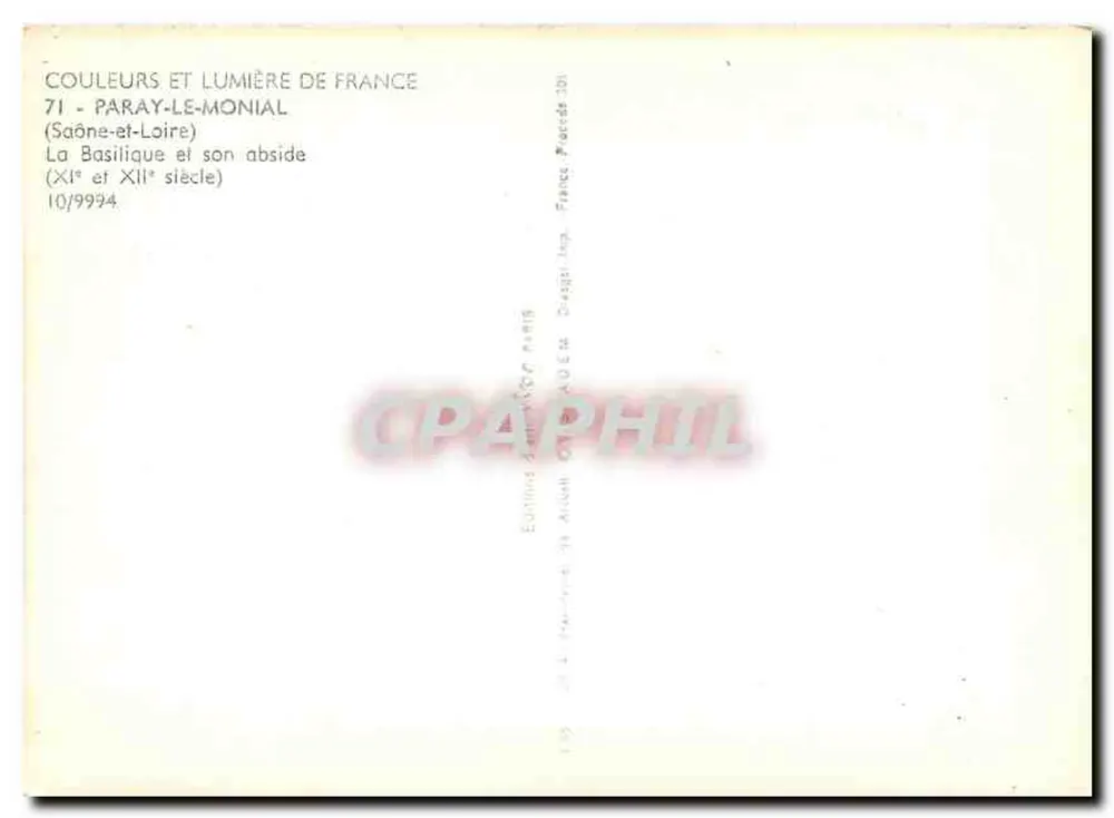 Paray-le-Monial — Basilique et son abside — Éditions A. J. A. Paris - Rückseite
