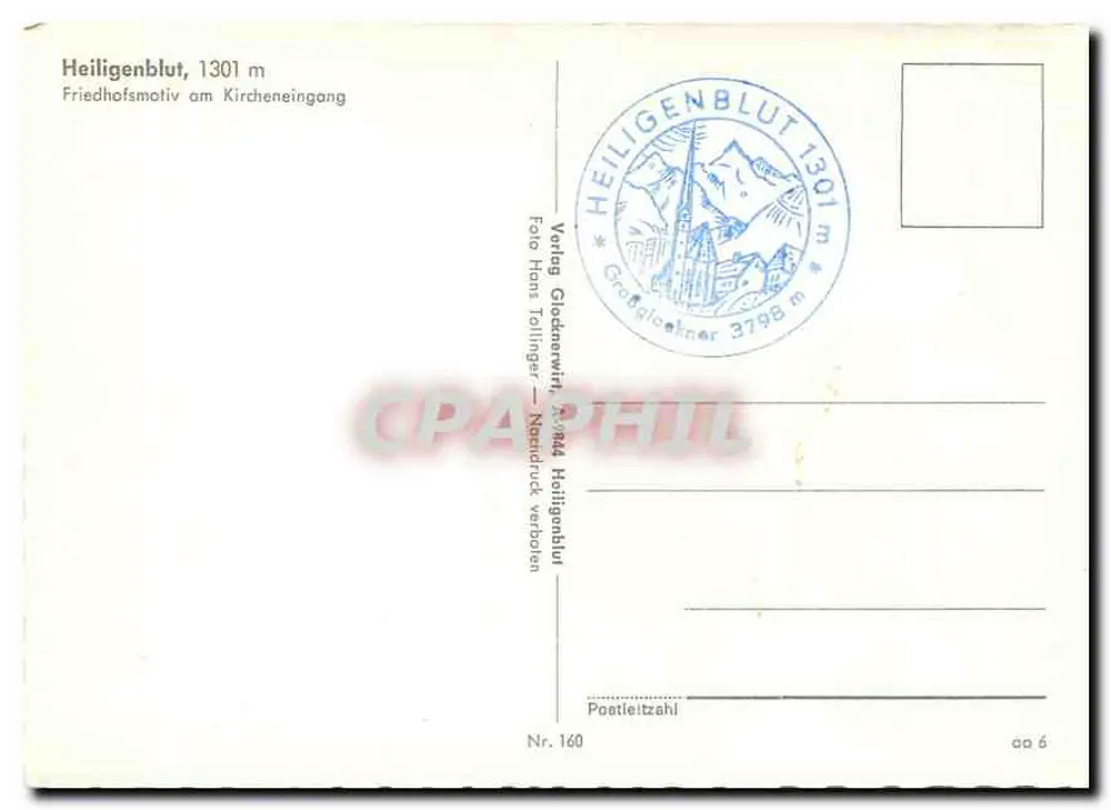 Heiligenblut — Motivo do cemitério na entrada da igreja — Verlag Glockerwirt - Verso