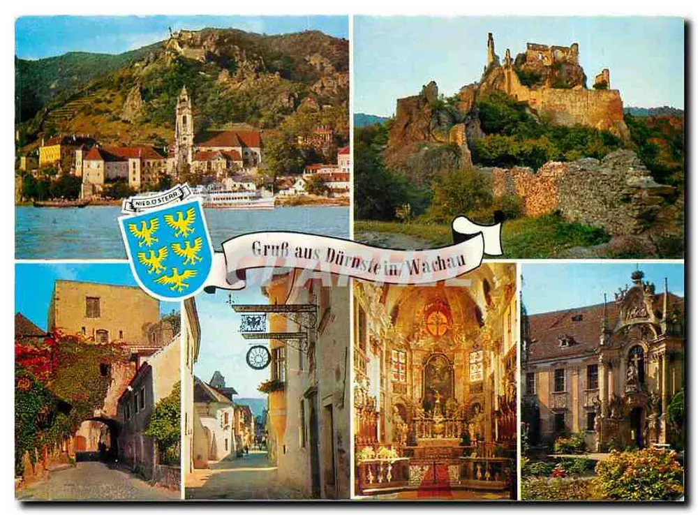 Dürnstein/Wachau — vista panorâmica — Verlag Peterlitz, Viena - Frente