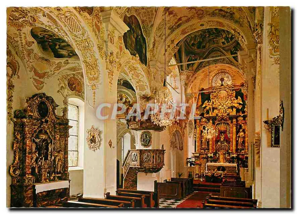Interior da Stiftskirche Ossiach — frescos e stucco — editor H. Steinmann, número 480 - Frente