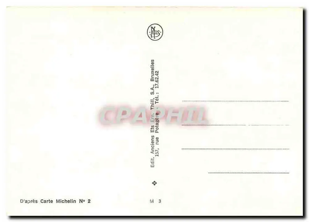 Carte postale turística da costa belga — Bruges, Knokke, Blankenberge — editada por Anciens Ets Ern. Thill, S.A. - Verso