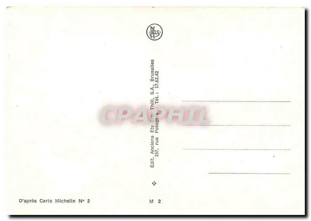 Oostende — Carta Michelin — Editor Antigos Estudantes Thill, Bruxelas - Verso