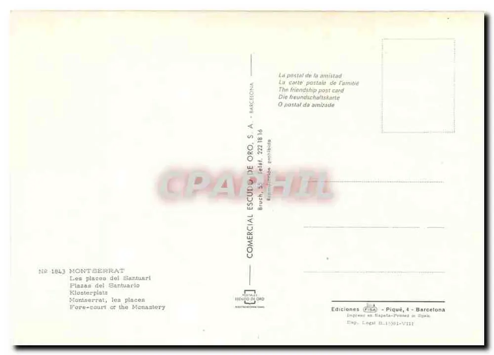 Montserrat — Fore-court of the Monastery — Comercial Escultura de Oro, S.A. - Back