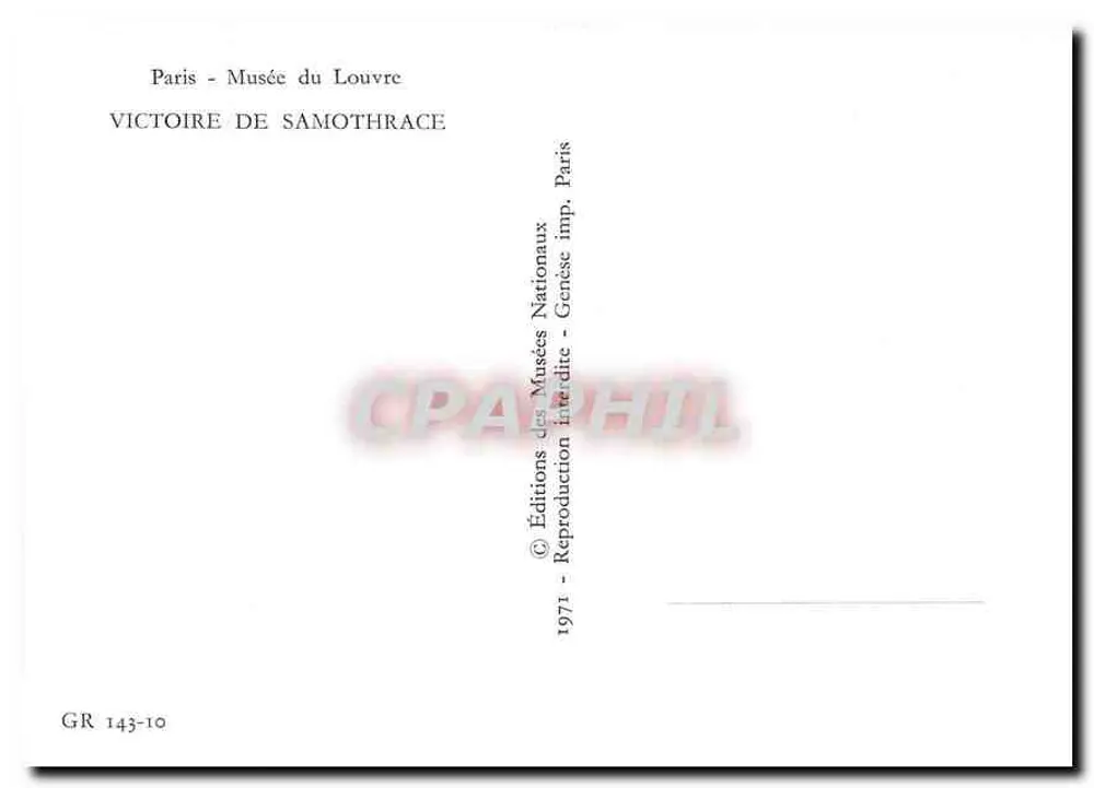 Vitória de Samotrácia — Museu do Louvre — Éditions des Musées Nationaux - Verso
