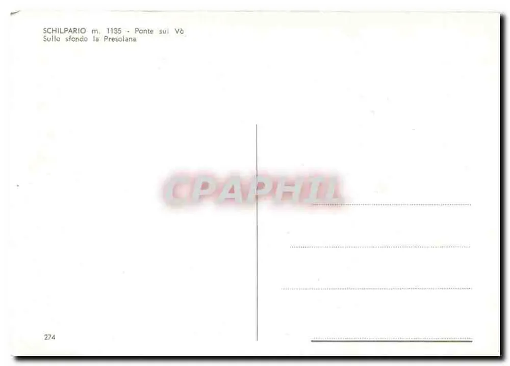 Schilpario m. 1135 — Brug over de Vò — Presolana in de achtergrond - Achterkant