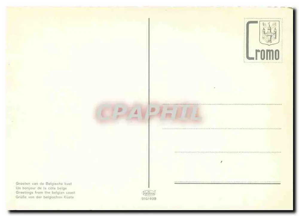 Praia de dunas — Bélgica — Cromo n°916/409 - Verso