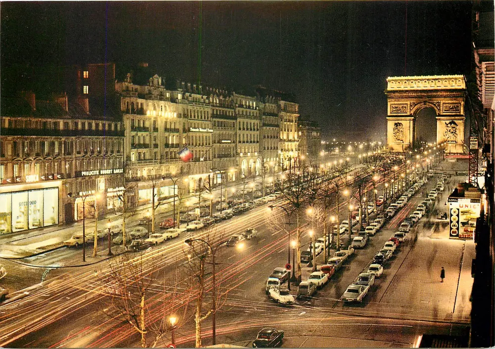 Paris, à noite — Os Campos-Élisée e o Arco do Triunfo — TALECOURT COULEURS NATURELLES, n° 678 - Frente
