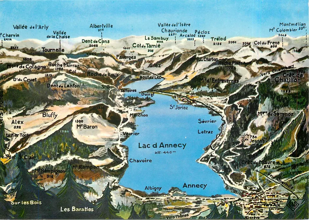 Jezioro Annecy — mapa topograficzna — Elnacap - Awers