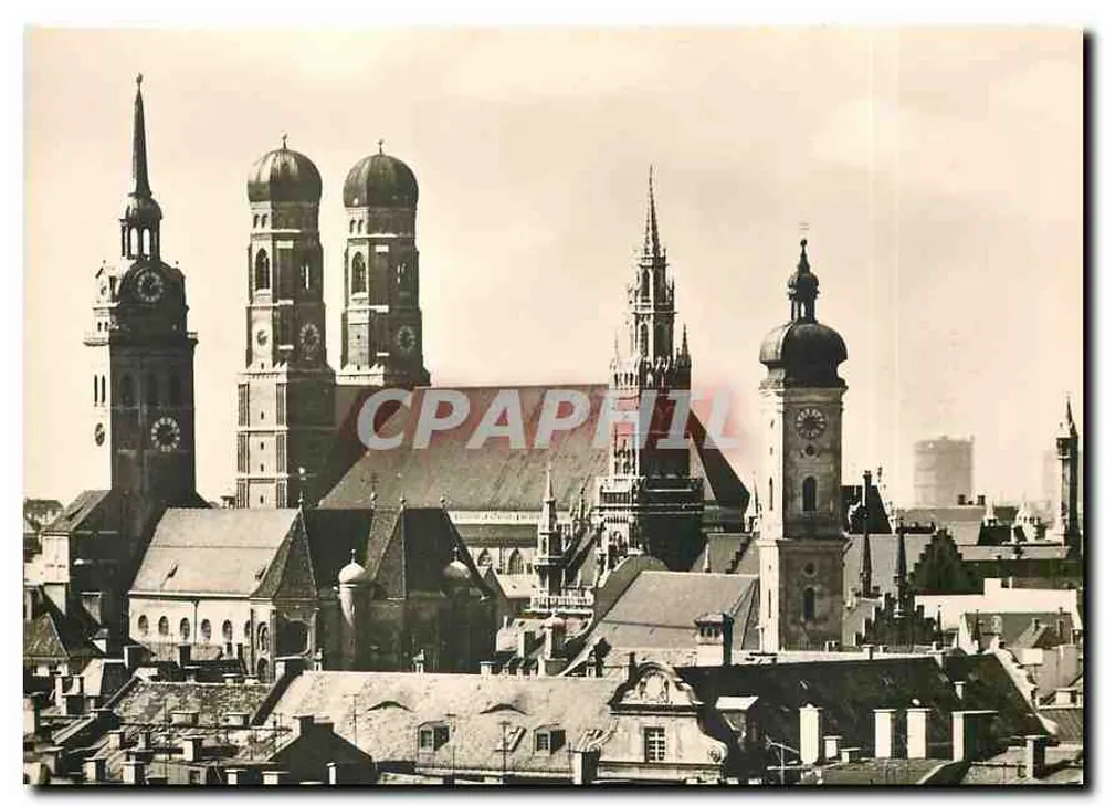 Munich, Towers and Churches in the Center — Verlag E. Lespelt, 8133 Feldafing, No. 6022 - Front