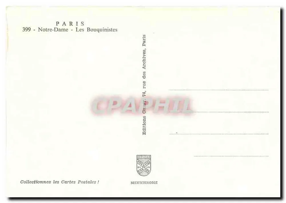 Notre-Dame — Os Bouquinistas — Greff - Verso
