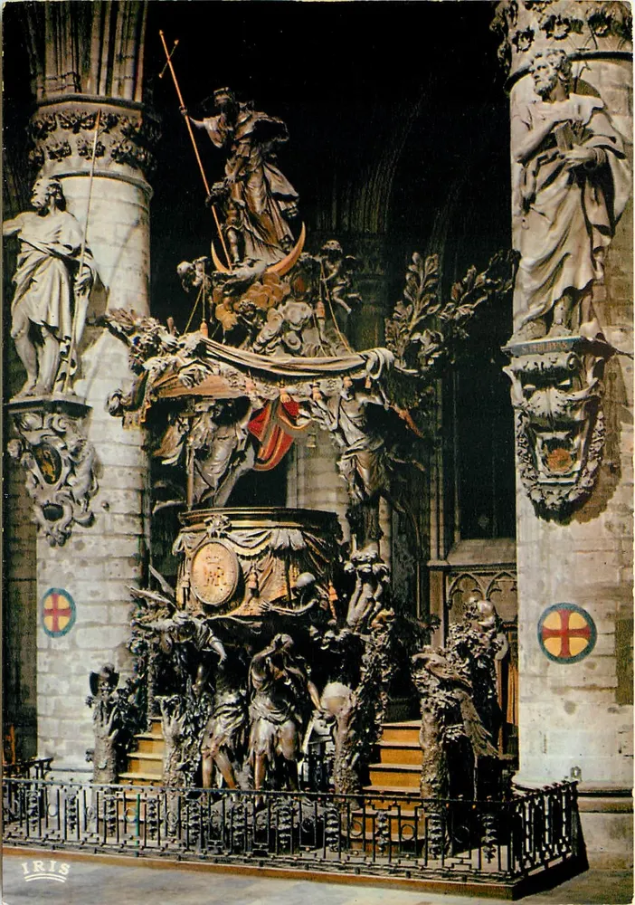 Bruxelas - Catedral de São Miguel — Cadeira da Verdade (H. Verbruggen, 1699) — Iris - Frente