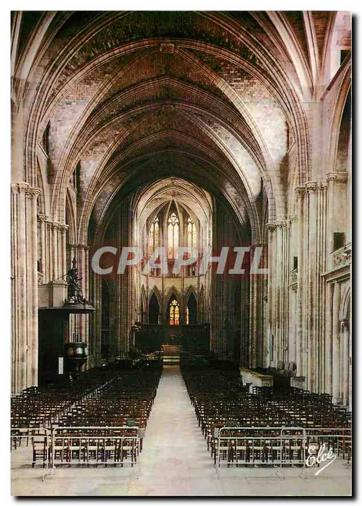 Interior da Catedral de São André de Bordeaux — Nef única do século XII — Editor Elcée - Frente