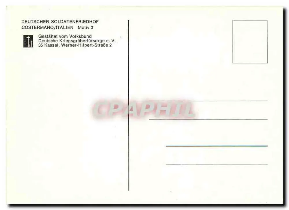 Cimitero militare tedesco à Costermano — Italie — éditeur Deutsche Kriegsgräberfürsorge e.V. - Verso