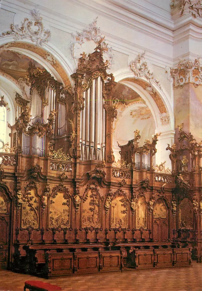 Basílica de Ottobeuren — Chorgestühl e órgão — editor de-o-color - Frente