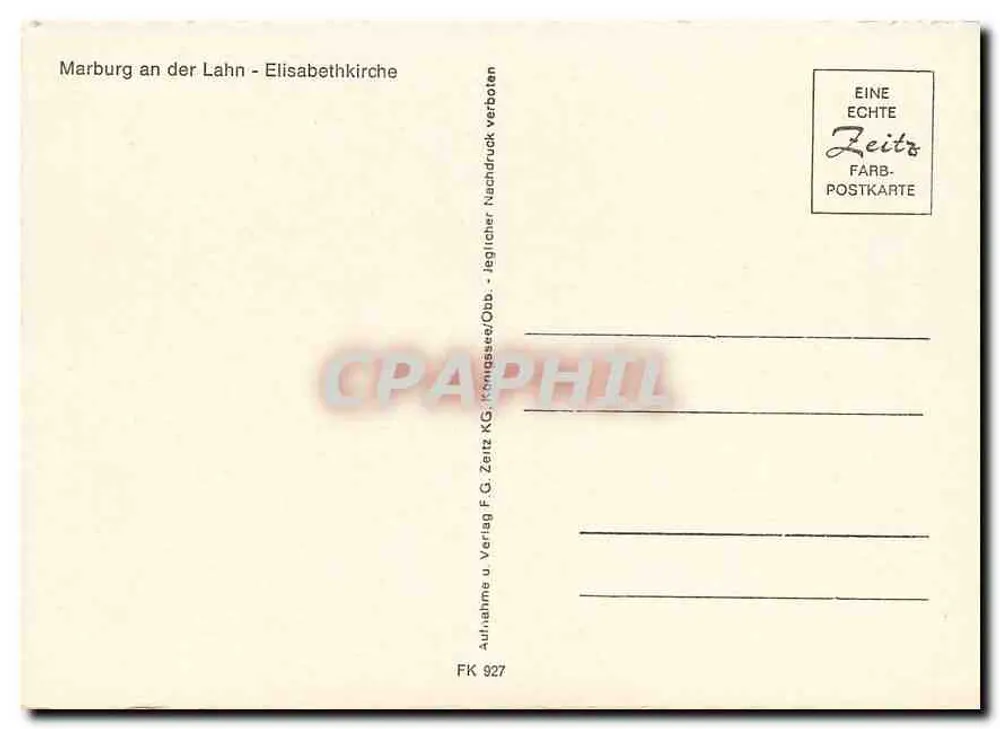 Marburg an der Lahn — Elisabethkerk — Zeitz KG - Achterkant