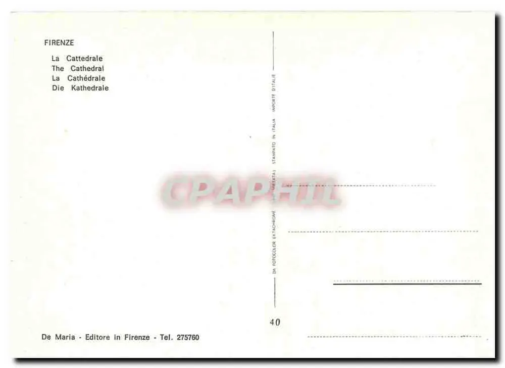 Florença — A Catedral — De Maria, n°40 - Verso