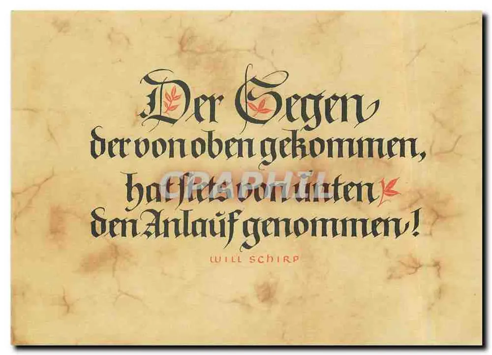 O Gegen — texto em gótico — Grieshaber & Säuberlich, Stuttgart - Frente