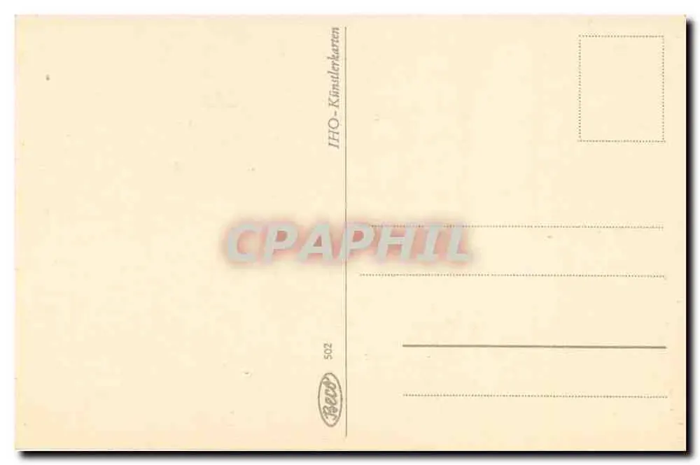 Fada e gnomo — cena de festa — IHO- Künstlerkarten, n° 502 - Verso