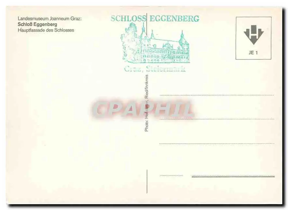 Schloss Eggenberg — fachada principal — Landesmuseum Joanneum Graz, série JE 1 - Verso