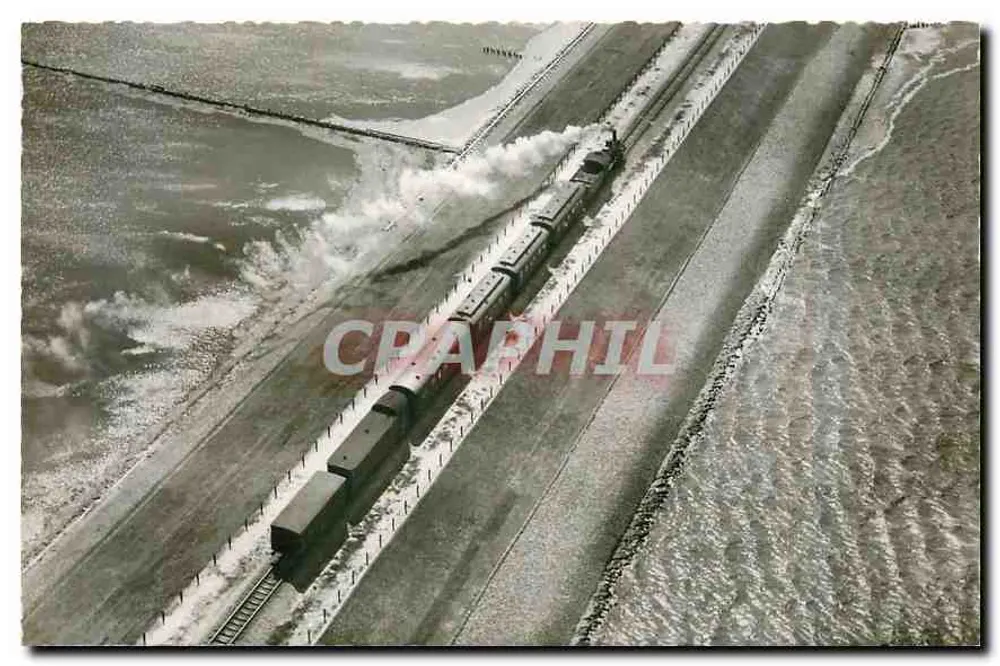 D-Zug sur le barrage de Hindenburg — Sylt — éditeur Schöning & Co, Welo 115 - Recto
