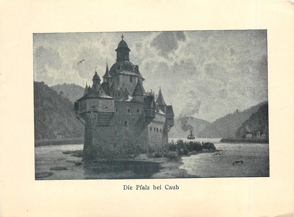 A Pfalz perto de Caub — vista do castelo sobre o Reno — editor não visível - Frente