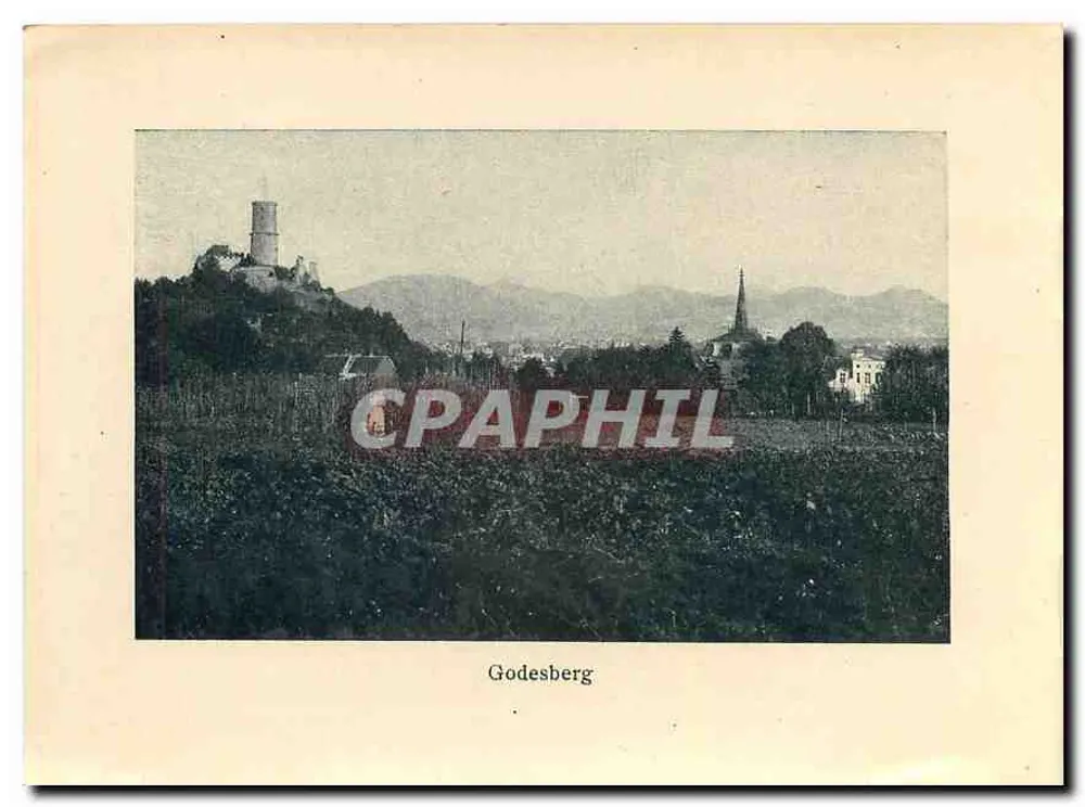 Königswinter — vista do rio com barco e colinas — editor não visível - Verso