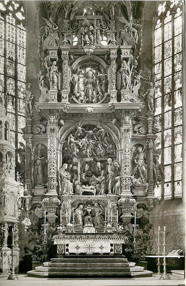 Oberlingen a.B. - Igreja de São Nicolau — Altar principal de Jörg Zirn (1613-18) — Editor Karl Alber, Freiburg i. Br. Nr. 03270 - Frente