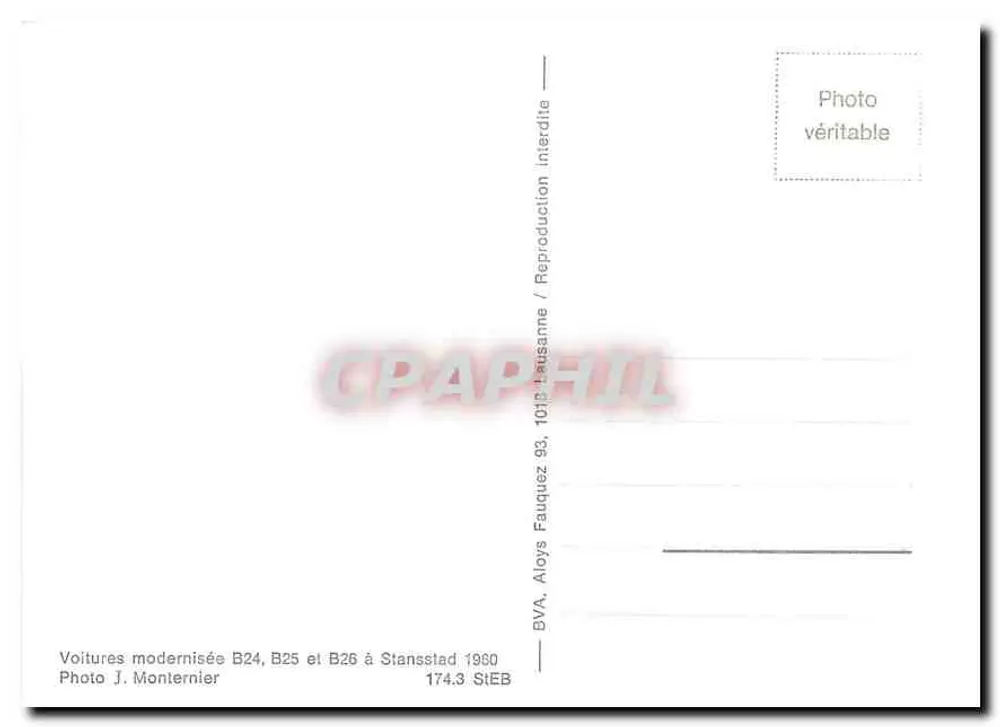 Voitures modernisées B24, B25 et B26 à Stansstad — BVA, Aloys Fauquez — 174.3 StEB - Verso