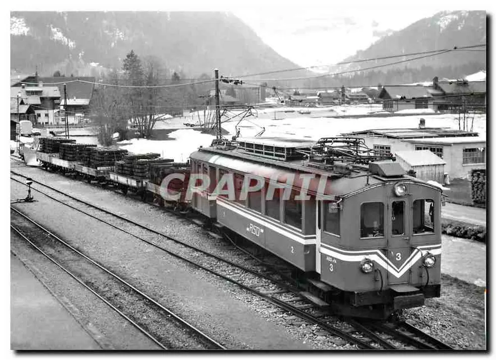 Trem de trilhos em Diablerets — 25.4.1987 — Foto G. Hadorn — BYA, Aloys Fauquez 93, 1018 Lausanne - Frente