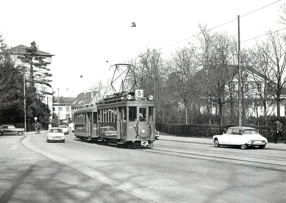 Tramway n°5 à Lausanne — BVA, Aloys Fauquez — n°156.2 BVB - Recto