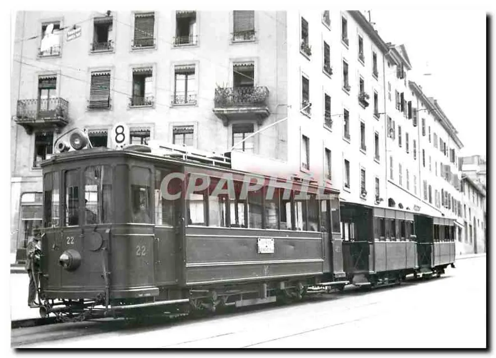 Tramway n°8 in Lausanne — Sonntagsdienst bei Glacis-de-Rive, 1943 — BVA, Aloys Fauquez, Sammlung SVEA - Vorderseite
