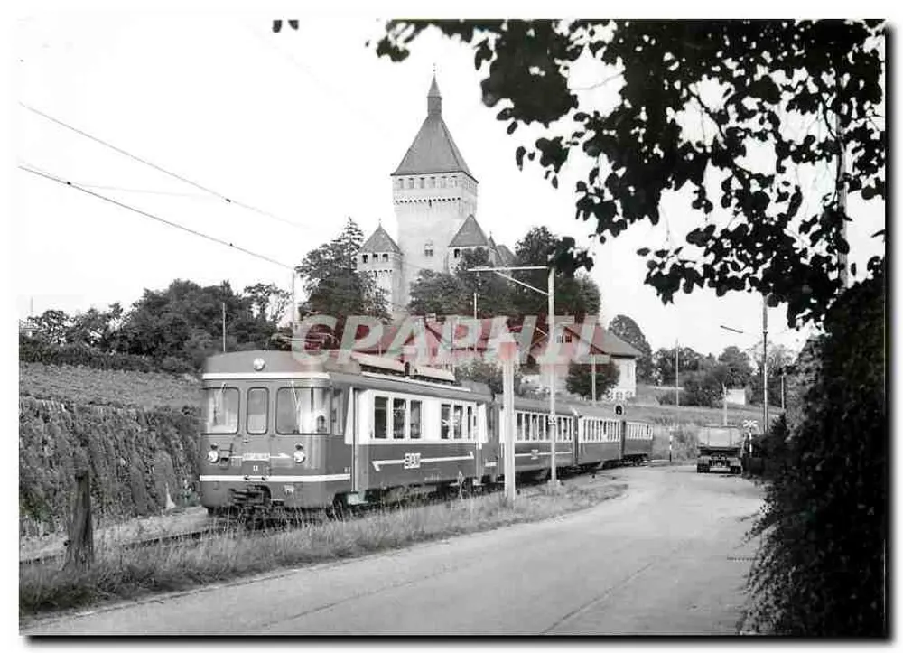 Automotrice Be 4/4 13 à Vufflens — suite à de nombreux accidents — Photo J.C. de Jongh — 0.9.1931 - Recto