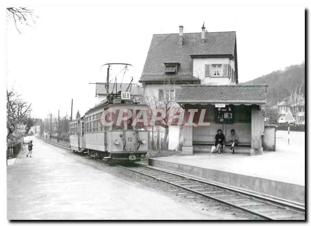 Arlesheim, Basterstrasse — trem n°12 na estação — foto R. Todt, 1964 - Frente