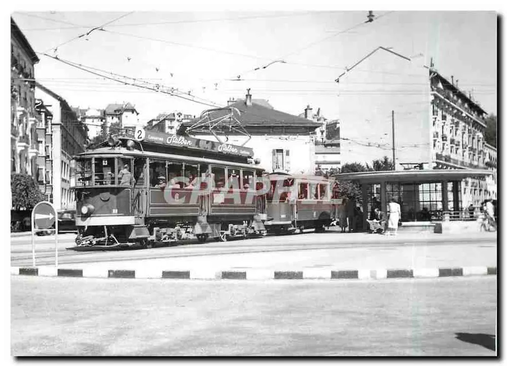 Tramway n°2 à Lausanne — Rond-point de la Jonction — photo J. Chapuis - Recto