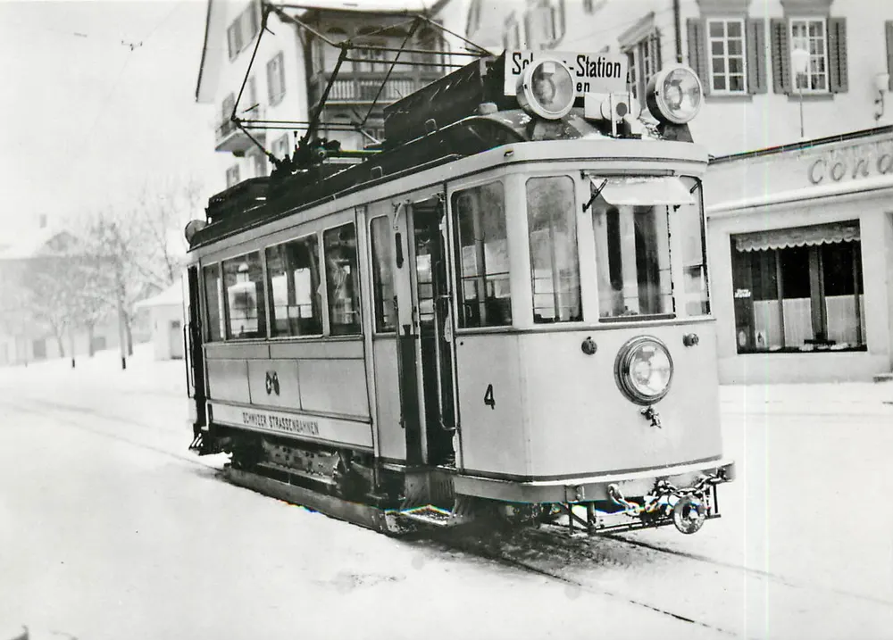 Tramway SSIB Ce 2/2 n°4 — Schwyz, Bahnhof — Ernst B. Leuwyler Verlag - Vorderseite