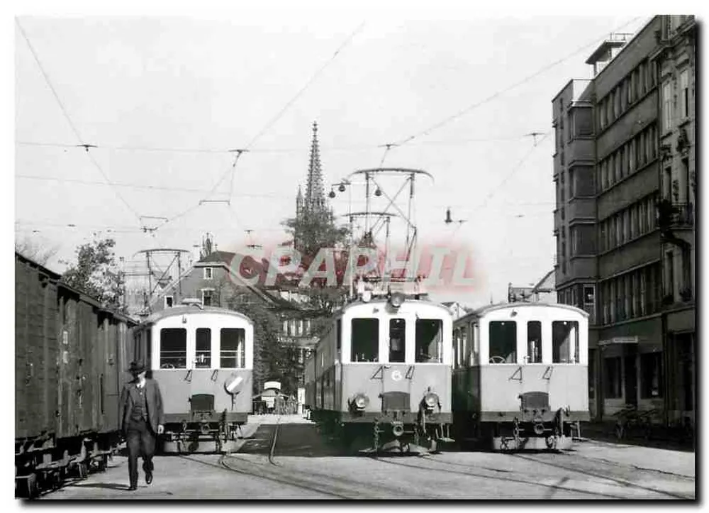 Basel, Heuwaage — BTB BCe 4/4 6 (SIG/Athoth) nahe der Station, um 1940 — Verlag: Ernst B. Leuwyler, Zürich - Vorderseite