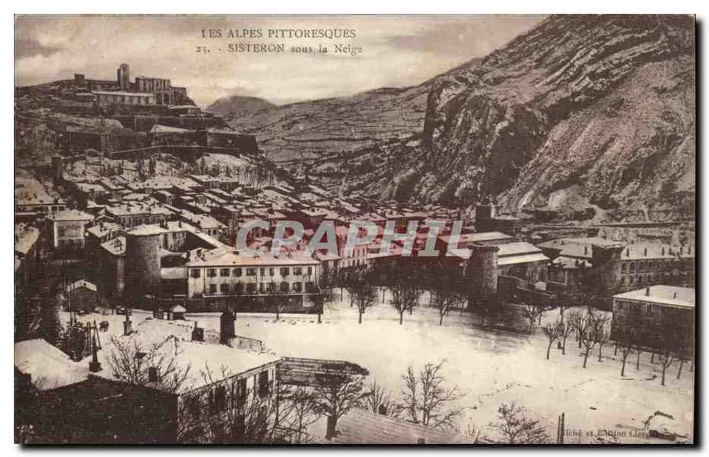 Sisteron unter Schnee — Die malerischen Alpen, n°21 — Liché et Baudon Lévy - Vorderseite