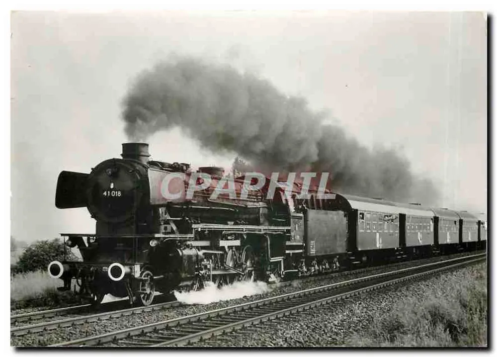Locomotiva 41 018 — 1'D1'h2 Güterzuglok, 1939, museu — Eisenbahn-Bildverlag, Hann. Heerstr. 115, 31 Celle-Wester celle - Frente