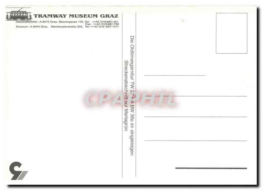 Museu do Trem de Graz — Trem TW 22 com motor BW 36a — editor Museu do Trem de Graz - Verso