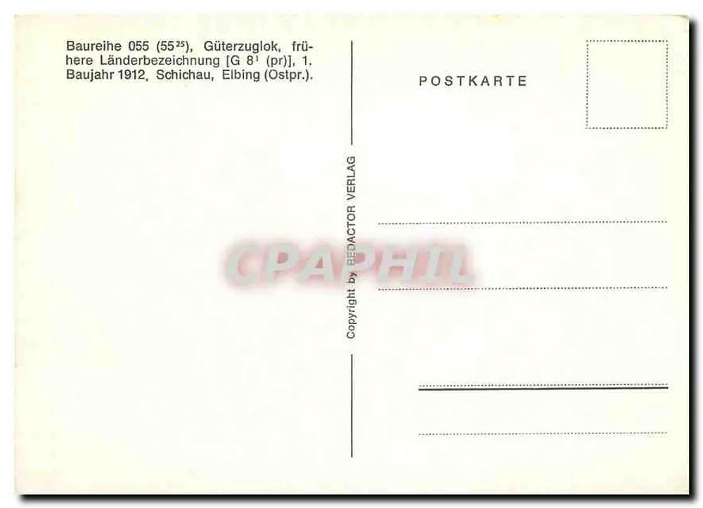 Locomotive 055 — série 055, locomotive à vapeur de marchandises — Redactor Verlag - Verso