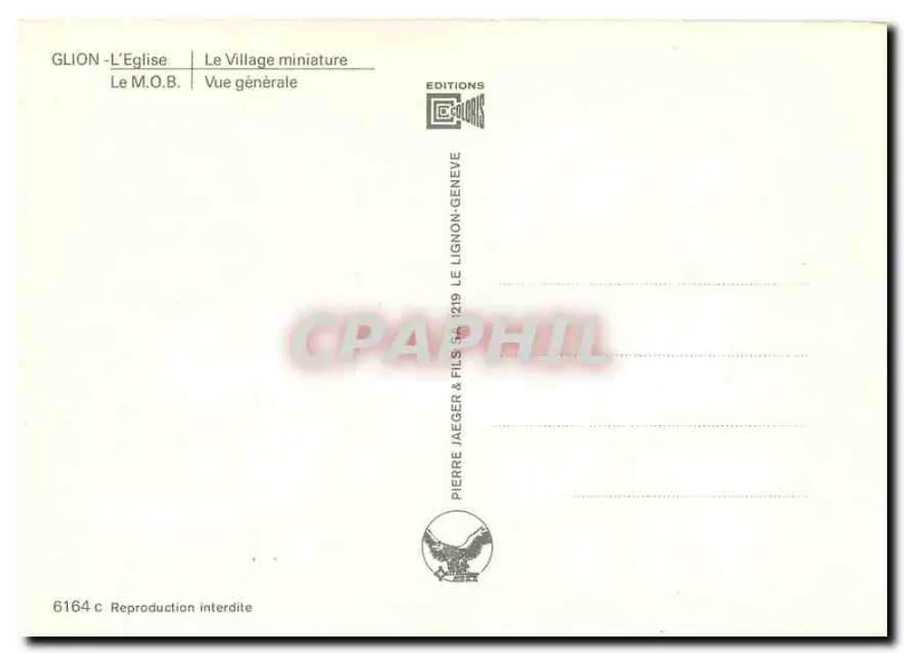 Glion - Allgemeiner Blick - Editionen Jaeger & Fils - Rückseite
