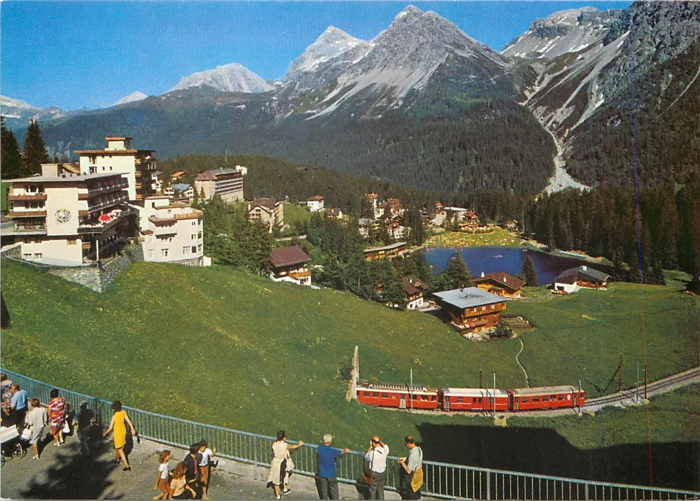 Arosa, Dorfstraße com vista para o Untersee — Benker Foto+Verlag Arosa, n°198 - Frente