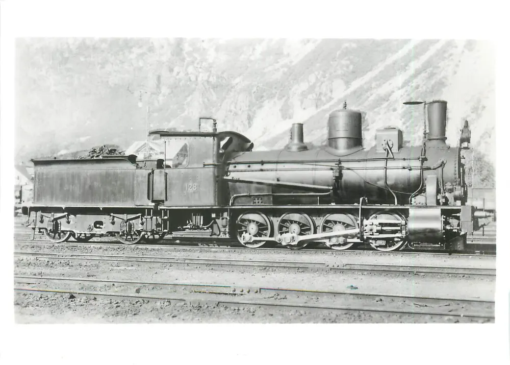 Locomotiva D 4/4 128 — Série D4T 101-136, SBB, 1907 — Ernst & Leutwiler Verlag - Frente